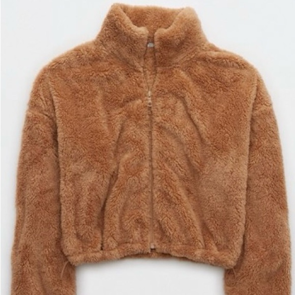 Aerie Light Brown Teddy Coat